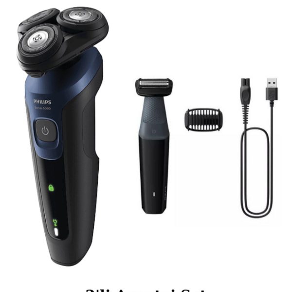Philips S5445 Islak/kuru Sinek Kaydı Tıraş Makinesi - BG3017 Banyo Vücut Bakım Tıraş Makinesi Seti