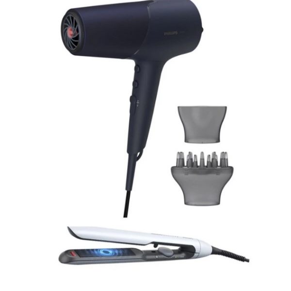 5000 Series BHD510 2300W Saç Kurutma Makinesi - BHS520 İyonlu Seramik Saç Düzleştirici 2'li Set