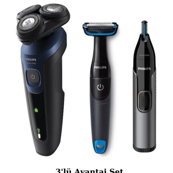 Philips S5445 Islak/kuru Sinek Kaydı Tıraş - Banyo Vücut Bakım - Kulak-Burun Tüy Kesme Makinesi Seti