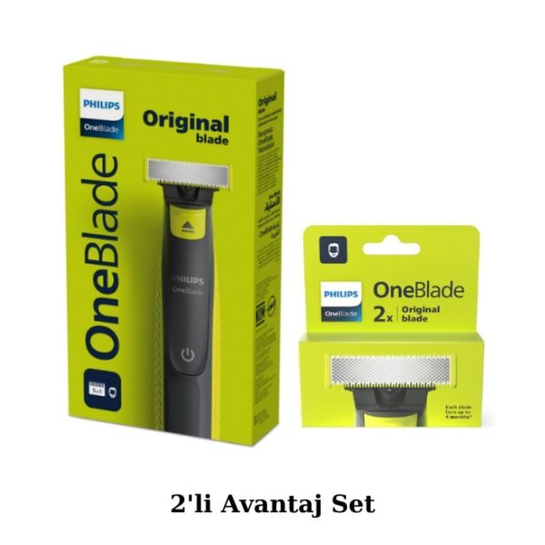 Qp2724/20 5'i1 Arada Tarak Oneblade Yüz Ve Vücut Şekilendirici Qp220 3'lü Yedek Bıçak Avantaj Set