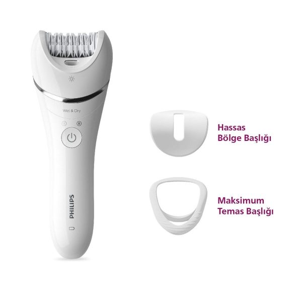 Philips BRE700/05 Epilatör (Yüz+Koltuk altı+Bikini Bölgesi+Bacak)Islak-Kuru,Işıklı,Kablosuz
