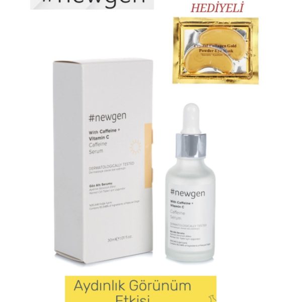 With Kafein + Vitamin C Göz Çevresini Aydınlatıcı, Koyu Halka Göz Serumu 30ml - Altın Maske Hediyeli