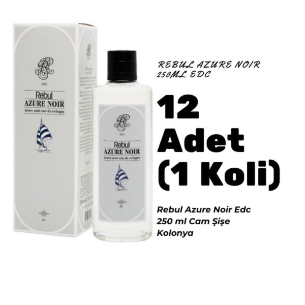 Rebul Azure Noir Edc 250ml Cam Şişeli Kolonya 12 Adet (1 Koli)