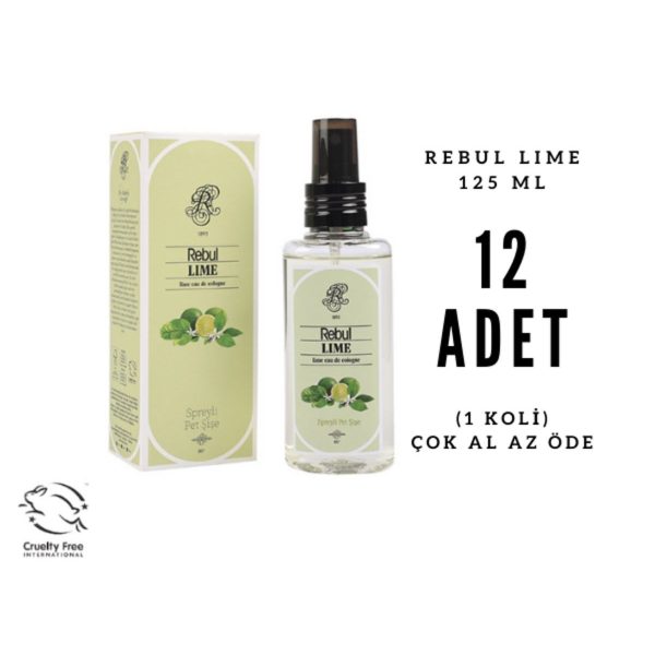 Rebul LIME - Limon Edc 125ml Sprey Pet Şişeli Kolonya 12 Adet (1 Koli)