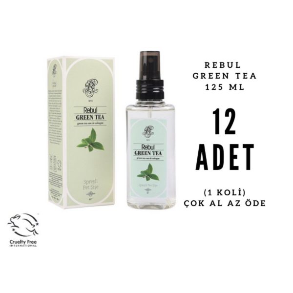 Rebul Green Tea - Yeşil Çay Edc 125ml Sprey Pet Şişeli Kolonya 12 Adet (1 Koli)