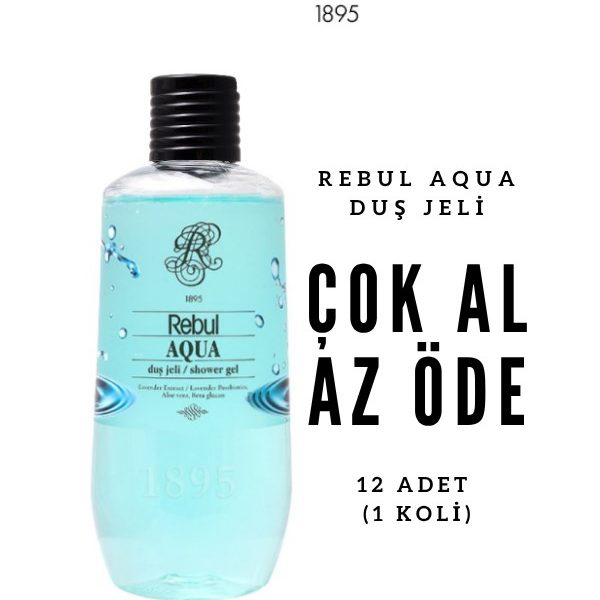 Rebul Aqua Duş Jeli 500ml x12 | Çok Al Az Öde | Ferah Su Esintisi | Ekonomik Paket