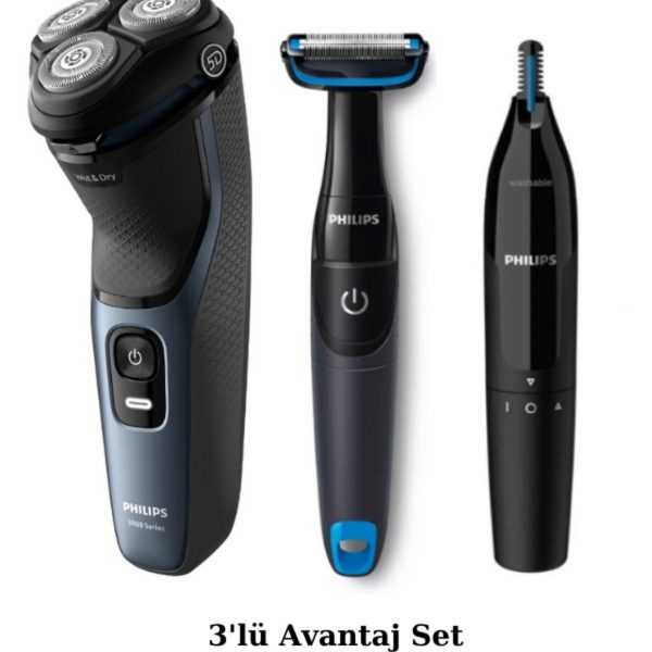 Philips S3144/00 Islak/Kuru Sinek Kaydı Tıraş Makinesi- Banyo Vücut Bakım - Kulak/Burun Tüy Kesme
