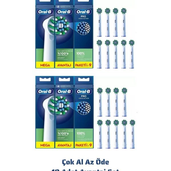 Oral-B Pro Cross Action 18'li Şarjlı Diş Fırçası Yedek Başlığı EB50